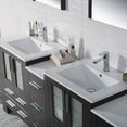 thumbnail image 5 of Blossom 84" Bathroom Vanity | Espresso | Solid Wood | Double Ceramic Sink | 3 Side Cabinets | Freestanding, 5 of 8