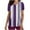 Purple, variant on Xfvqtps Striped Scrub Tops for Women Wrinkle-Resist Nursing Uniform Casual V-Neck Print Short Sleeve Nurse Top with Pocket Brown