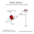 thumbnail image 5 of Rosec Jewels Emerald Cut Lab Grown Ruby Solitaire Ring with Diamond (4X6 mm, AAAA Grade), 18K White Gold, US 3.00, 5 of 8