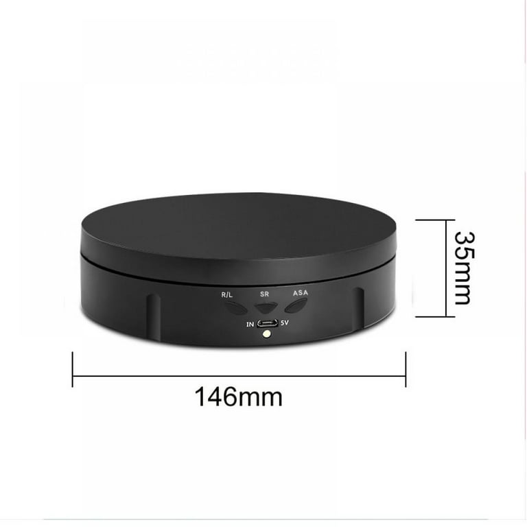 Motorized Turntable Display for Display Jewelry, Watch, Digital Product,  Bag, Models, Collectibles,360 Degree Electric Rotating Turntable 5.7 Inch  Diameter 