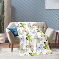 thumbnail image 4 of XMXT Throw Blanket, Light Butterfly Print Flannel Blanket for Bed Sofa, 50 x 70 inches, 4 of 9