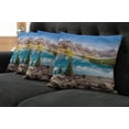 thumbnail image 5 of Ambesonne Scenery Throw Pillow Cover 4 Pack, Calm Lake and Mountain, 20", Blue Green Grey, 5 of 5
