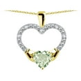 thumbnail image 2 of Star K� Hands Holding Heart Genuine Green Amethyst Claddagh Pendant Necklace, 2 of 9