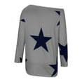 thumbnail image 3 of Womens Off Shoulder Sweatshirt Pullover Trendy Stars Printed Crew Neck Casual Long Sleeve Tops Fall Baggy Jumper (L, Gray), 3 of 5