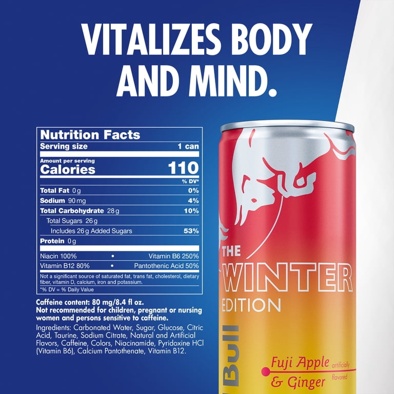 Red Bull Winter Edition Energy Drink, Fuji Apple & Ginger, 8.4 fl