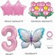 thumbnail image 2 of 3rd Birthday Decoration Butterfly Balloons,Pink Blue Butterfly Fairy Flower Foil Balloons for Girls 3rd Birthday Party Decoration Baby Shower Supplies, 2 of 2