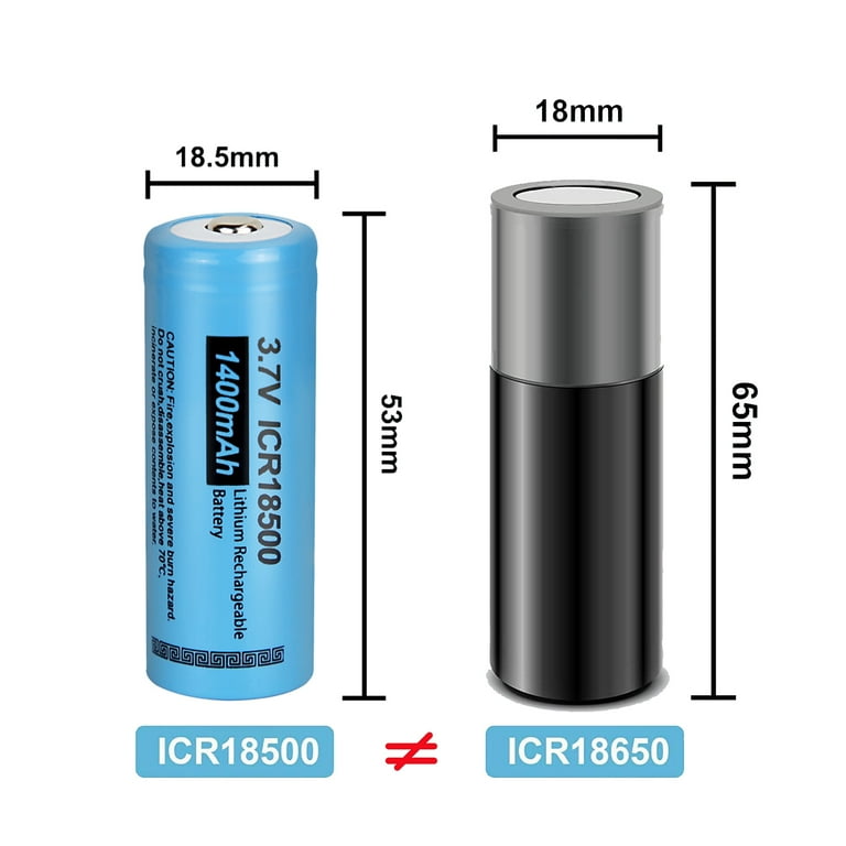 PKCELL ICR18500 1400mAh 3.7V Rechargeable Li-ion Batteries 4 Pack
