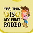 thumbnail image 4 of Inktastic Yes, This is My First Rodeo- Cowgirl in Hat and Boots Girls Baby Bib, 4 of 4