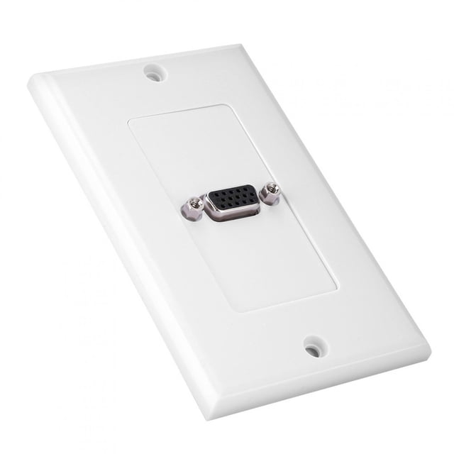 VGA Socket Wall Mount Panel Adapter, HD USB VGA Interface ABS Flame Retardant Material with Mounting Screws for Easy Installation