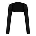 thumbnail image 2 of Women Long Sleeve Bolero Shrug Cropped Open Front Cardigan Jacket Black, 2 of 5