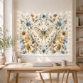 thumbnail image 5 of Moth with Lush Botanical Wreath on Cream Background, Mystical Illustration for Nature Lovers, Vintage Floral Art Decor Housewarming Gift, Tapestry Wall Hanging for Bedroom and Living Room, 5 of 7