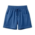 thumbnail image 5 of Womens Shorts Summer Casual Loose Elastic Waist Drawstring Comfy Lightweight Beach Shorts with Pockets, 5 of 7