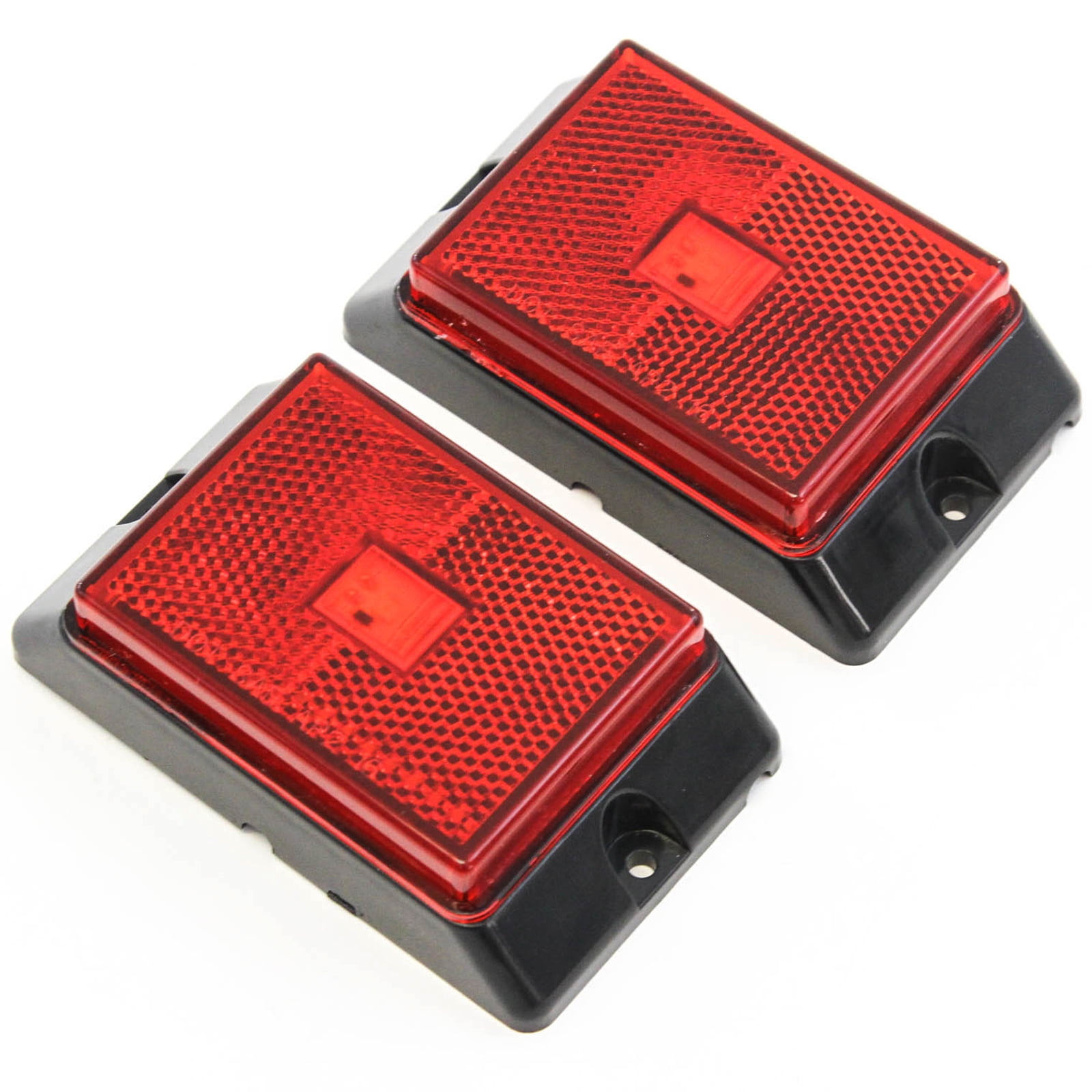2 Red LED Side Marker Lights 4 Inches Truck Trailer Pickup Boat Bright ...