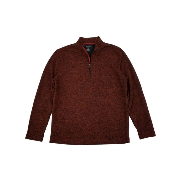 Van Heusen Mens Chili Oil Flex Fleece Quarter-Zip Pullover Sweatshirt Small