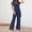 Navy, variant on Women's Spring New Temperament Chiffon Solid Color Loose Irregular Fashion Trouser Suit Women Overalls Striped Suit Plaid Pants Set Women Dressy Pantsuits for Women Winery Wedding Chiffon Two Piece