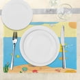 thumbnail image 3 of Ambesonne Yellow Submarine Place Mats Set of 4, Sea Creatures, Standard Size, Blue Yellow Beige, 3 of 6