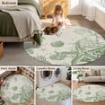 thumbnail image 6 of Sage Green Starfish Large Area Rugs for Bedroom Living Room, Soft Non Slip Carpet Bedside Rug, Coastal Nautical Seahorse Conch Round Floor Cover Kitchen Accent Rug 3.3' for Dining Room/Office, 6 of 9