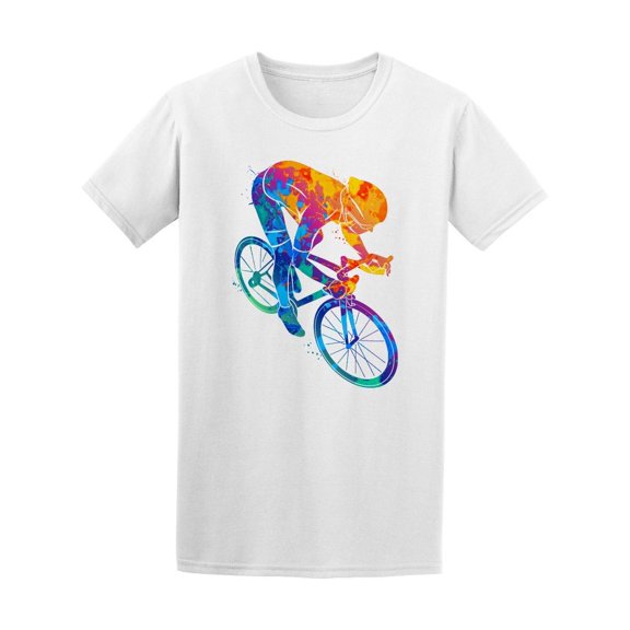 Colorful Athlete Bike Cyclist Tee Men's -Image by Shutterstock