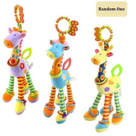 - Cute Animal Soft Baby Rattles Giraffe Crib Toys Teether for Girls Boys Infant Newborn Musical Toys Best Chrismas Gift