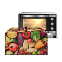 Whosucclay Fruits Vegetable Print Microwave Dust Cover Waterproof, Heat-Resistant, Microwave Oven Cover, Anti-Oil-Staining Kitchen Appliance Covers, Easy to Clean-S