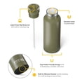 thumbnail image 4 of RTIC 16 oz Ceramic Lined Insulated Journey Water Bottle, Leak-Proof Lid, Olive, 4 of 9