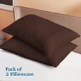 thumbnail image 4 of 800 Thread Count Egyptian Cotton 2-Piece Pillowcase Set with Envelope Closure, Queen Size (20" x 30") Chocolate Solid, 4 of 4