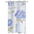 thumbnail image 2 of nqOlkjepod Outdoor Curtains for Patio Waterproof, Purple Hydrangea Outdoor Privacy Panels Grommet, Stripe Vintage Floral Blackout Outside Curtains for Porch/Cabana/Pergola/Gazebo 54"x108", 1 Panel, 2 of 8