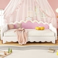 thumbnail image 3 of Harper & Bright Designs Modern Upholstered Princess Daybed with Crown Headboard, Twin to King Size Extending Daybed Sofa Bed, White, 3 of 17