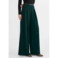thumbnail image 6 of Womens Spring Wide Leg Trousers Loose Pleated Long Flowy Palazzo Work Pants with Pockets Dark Green XL, 6 of 8