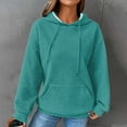 thumbnail image 5 of Xudanell Women Hoodies Solid Color Sweatshirt for Women Loose Fit Fall Clothes Warm Pullover Vintage Sweatshirt with Hood, 5 of 8