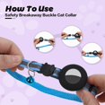 thumbnail image 4 of Pack de 3 collares de gato, collar de gato con cierre de seguridad en 3/8 y quot; Ancho, cinta reflectante y mascota para gatos y perros (3 colores) Feliz Sencillez, 4 of 5