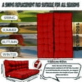 thumbnail image 2 of Replacement Cushions for Outdoor Swing, Swing Replacement Cushions Thicken 4" with Backrest, Waterproof Bench Cushions for Patio Furniture Porch Swing Cushions (Red), 2 of 7