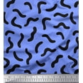 thumbnail image 1 of Soimoi Blue Japan Crepe Satin Fabric Brush Stroke Abstract Decor Fabric Printed Yard 42 Inch Wide, 1 of 3