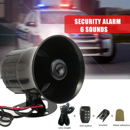 Car Warning Alarm Police Fire Siren Horn PA Loud Speaker MIC System 6 Sound
