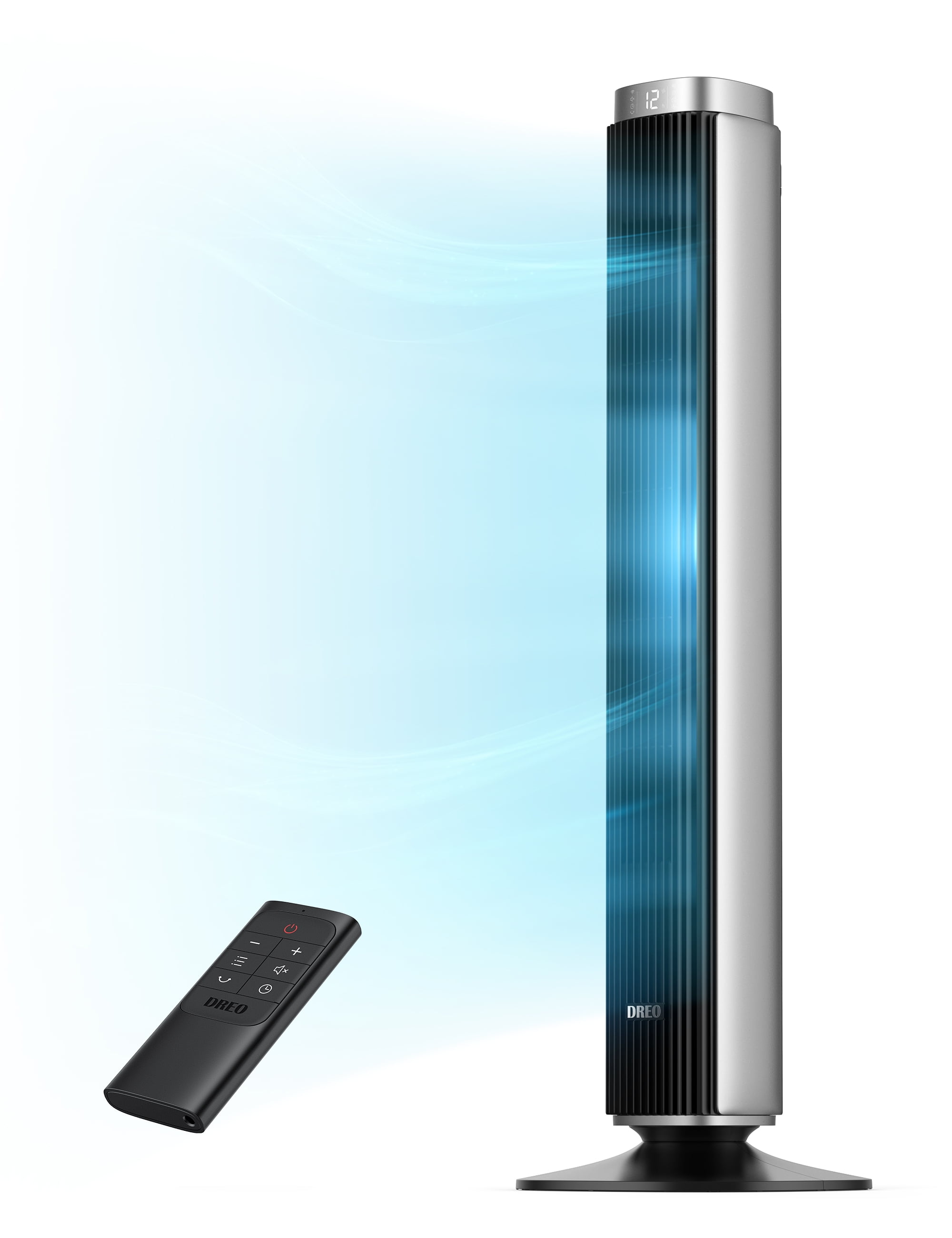 Dreo 42" Tower Fan for bedroom, 25 DB Quiet DC Bladeless Fans, 90° Oscillating Fan with Remote