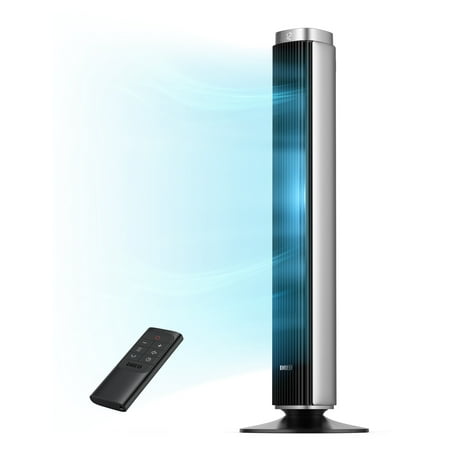 Dreo 42'' Large Tower Fan with Remote, 25 DB Quiet DC Portable Bladeless Fan, 90° Oscillating,12H Timer, 9 Speeds,4 Modes, LED Display with Touch Control, Floor Fans for Bedroom Home Office