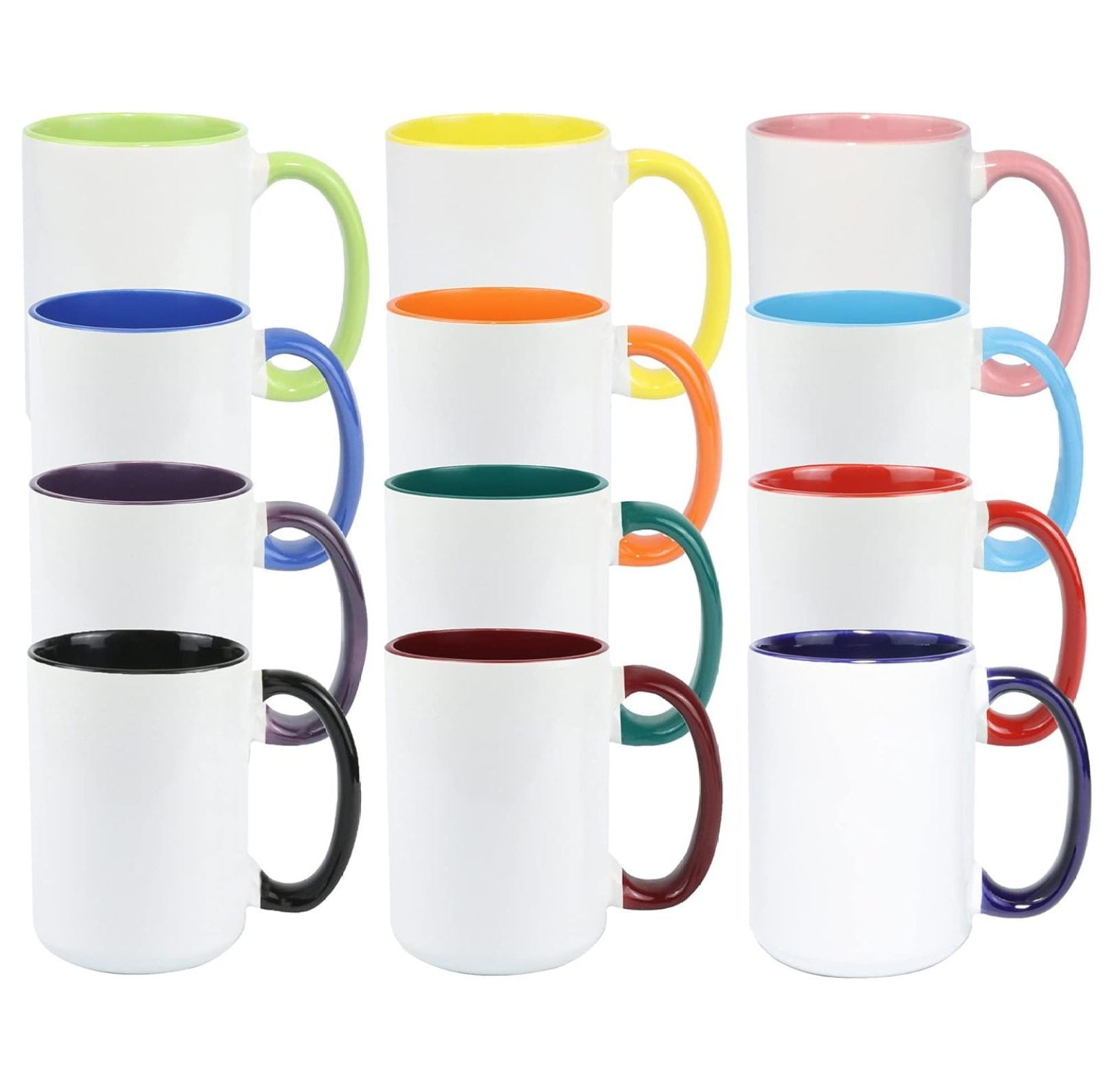 Ceramic 15oz Sublimation Coffee Mug, 12 Assorted Colors, Case of 12 -  Walmart.com