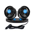 thumbnail image 1 of Ventilador de coche XOOL de 12 V, 360 grados, giratorio de doble cabezal con 2 USB, 1 of 9