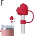 thumbnail image 4 of Valentines Day Straw Cover Heart-Shaped Straw Topper, Love Heart Red Topper 10Mm Reusable Silicone Straw, 4 of 8
