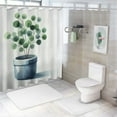 thumbnail image 6 of JEUXUS Shower Curtain Botanical Green Plant Watercolor Design White, 6 of 6
