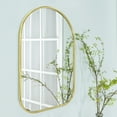 thumbnail image 4 of TEHOME Contemporary Gold Bathroom Mirror, 20x30 inches, Metal Framed Rounded Rectangle, 4 of 5