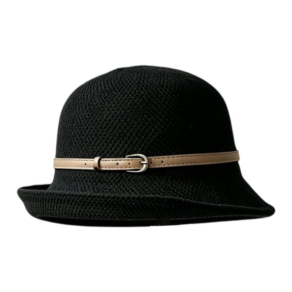 Women's Summer Hats Elegant Summer Short Brim Packable Cloche Bucket Church Sun Hat sun hats for women Black One Size