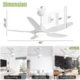 thumbnail image 6 of Sofucor White 48-Inch LED Ceiling Fan with ABS Blades, 3 Color Light Options, Reversible Airflow, DC Motor, 6 of 10