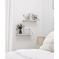 thumbnail image 4 of SUMGAR White Gold Floating Shelves for Wall Modern Storage shelf for Bathroom Bedroom Livingroom Home Decor Plant Stands,Set of 2, 4 of 9