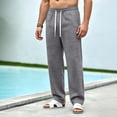 thumbnail image 5 of Men's Straight Leg Sweatpants Casual Wide Leg Joggers with Soft Drape for Gym Workout and Lounge Dark Gray XL, 5 of 5