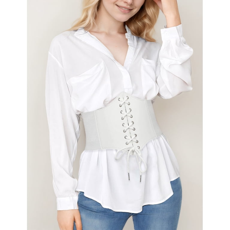 FEOYA Women Waist Belt Corset Lace Up Pirate Corset Belt 