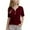 Wine, variant on Lopecy-Sta Short Sleeve Girls Tops Casual Trendy Henley Neck Button Down Shirts Tunic Tees 3-14 Years