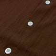 thumbnail image 5 of Sakmal Beach Vacation Mens Button Down Shirts Short Sleeve Tshirts Solid Brown Mens Shirts L, 5 of 7