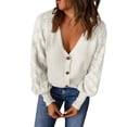 thumbnail image 1 of Cardigan à Manches Longues Col en V Décontracté pour Femmes Veste en Tricot Uni Confortable Léger, 1 of 6
