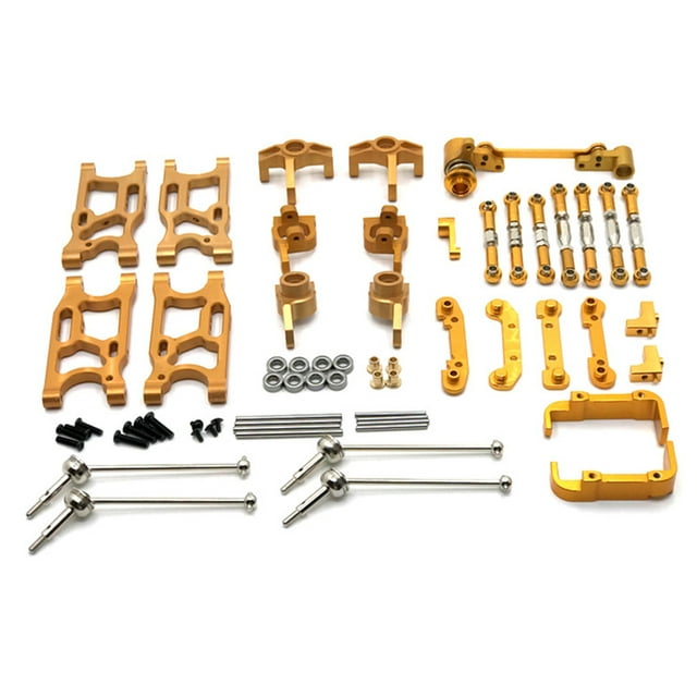 Vogacara Brazo servo Control remoto Vehículo de juguete sobre orugas Brazos oscilantes delanteros y traseros Cojinete de asiento tipo C Juego de CVD Kits de construcción modelo Oro Vogacara FN010455-02